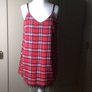PSSST brand  tartan plaid sleeveless dress NWOT XL